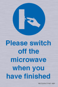 Please switch off the microwave when you have finished
